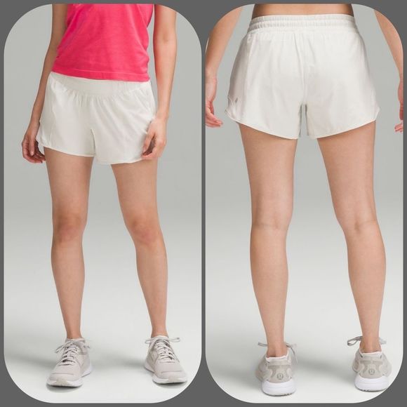 Lululemon Hotty Hot Low-Rise Lined‎ Short 4" Bone size 4 NWT - Picture 1 of 6
